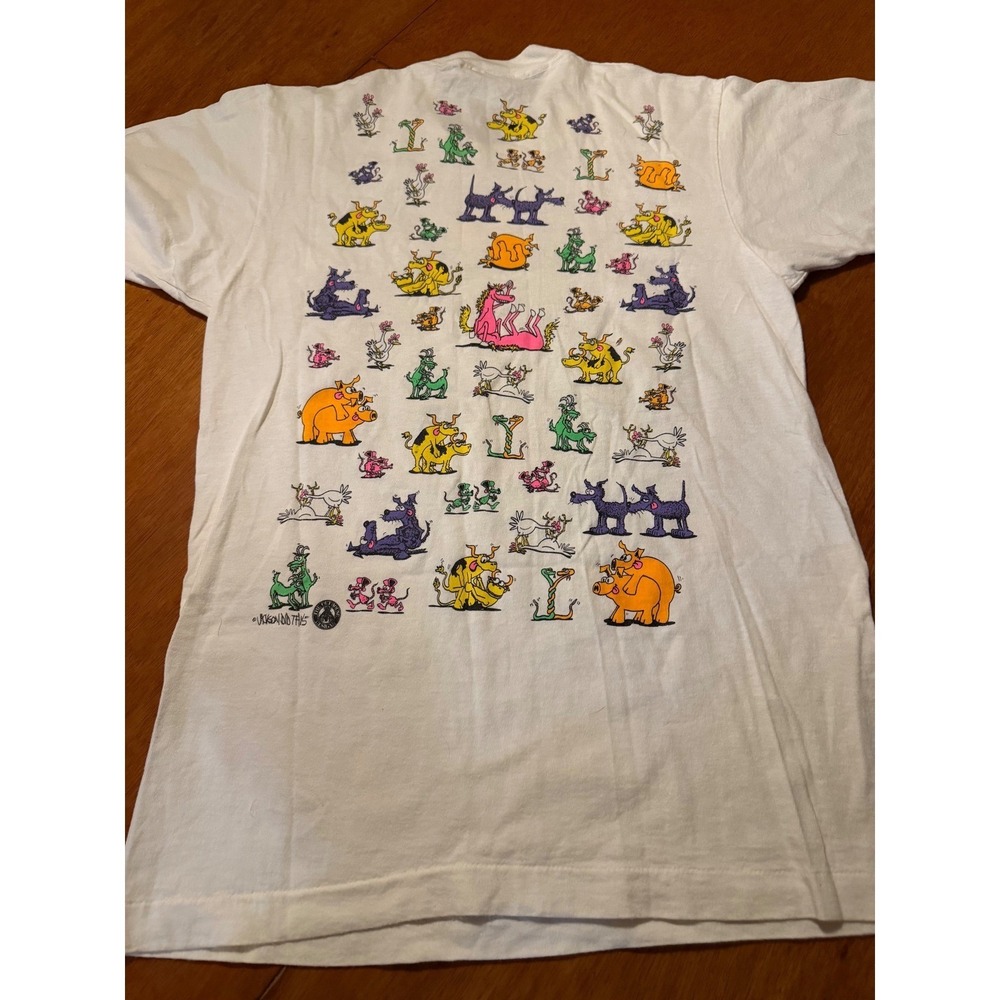 Vintage 90s Animal Sex Positions Single Stitch Humorous T-shirt Size Large - Picture 2 of 11